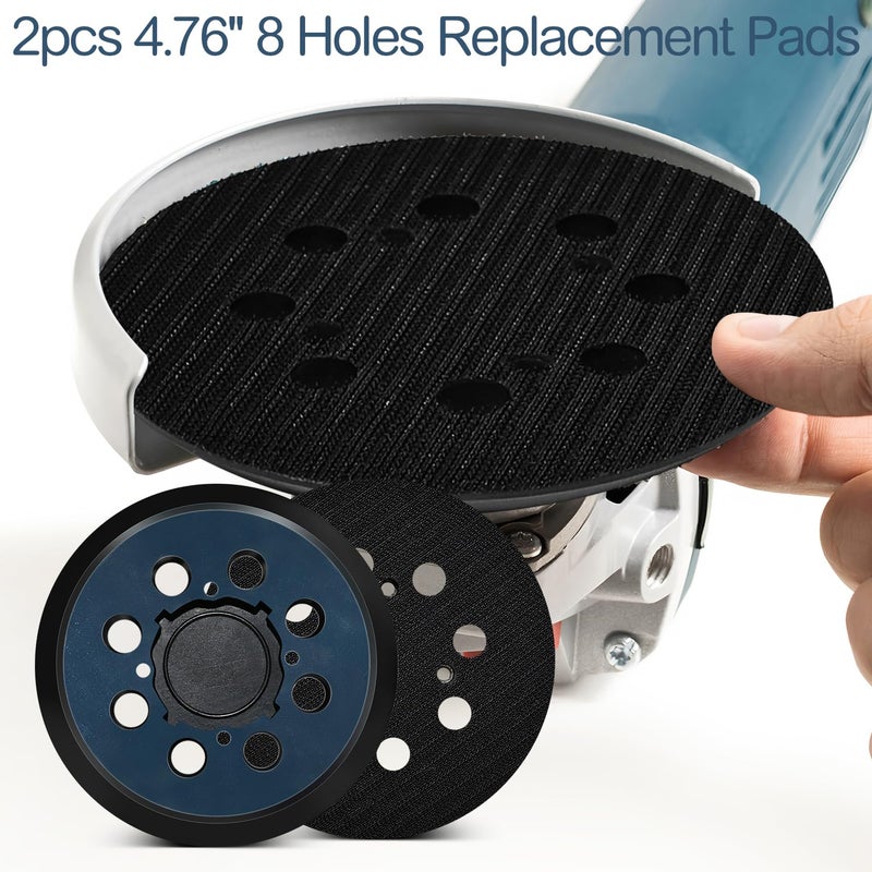 Quadafy 2 Pack 5" Sander Pad for Dewalt DWE642, 6421K, DWE6423 6423K DCW210B, 8 Hole Hook and Loop Orbital Replacement Pad with 4 Screw Holes, Orbital Sander (2Pack Plastic) - Image 3